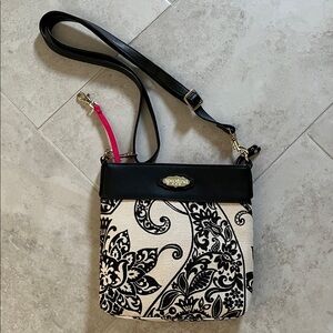 Spartina 449 Elegant Black and Cream Crossbody Bag